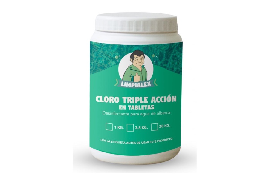Cloro triple acción en tabletas